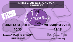 LZMBC Live Worship Service Pastor Damon T. Betts August 09, 2020