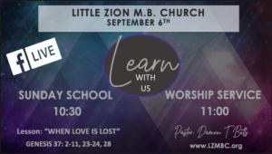 LZMBC Live Worship Service Pastor Damon T. Betts September 6th, 2020