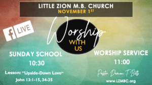 LZMBC Live Worship Service November 1st, 2020