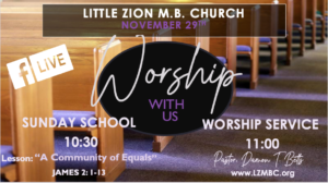 LZMBC Live Worship Service November 29th, 2020