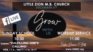 LZMBC Live Worship Service December 6th, 2020