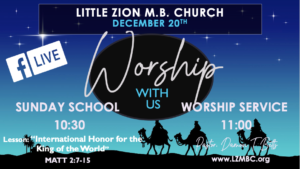 LZMBC Live Sunday School December 20th, 2020