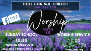 LZMBC Live Sunday School and Worship 1/31/2021