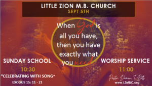LZMBC Sunday Worship September 5th, 2021